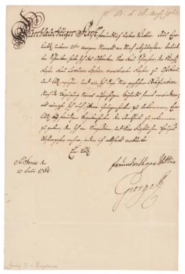 Lot #252 King George III Letter Signed