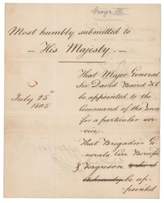 Lot #253 King George III Document Signed