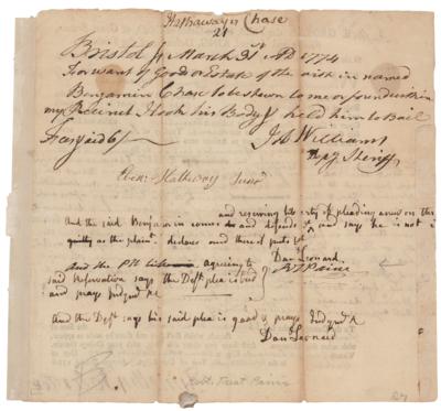 Lot #274 Robert Treat Paine Document Signed