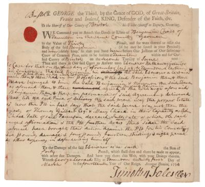 Lot #274 Robert Treat Paine Document Signed - Image 2