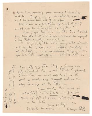 Lot #456 James Abbott McNeill Whistler Autograph Letter Signed