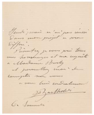Lot #427 Frederic Auguste Bartholdi Autograph Letter Signed - Image 3