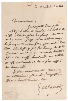 Lot #417 Eugene Delacroix Autograph Letter Signed