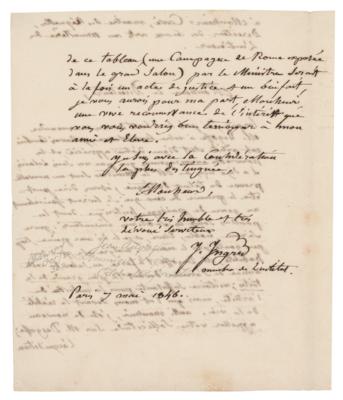 Lot #418 Jean Auguste Ingres Autograph Letter Signed - Image 2