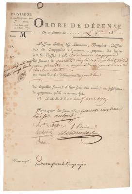 Lot #263 Georges-Louis Leclerc, Comte de Buffon Document Signed