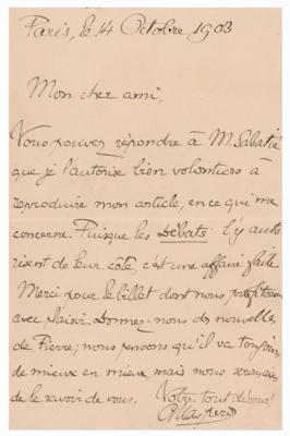 Lot #269 Gaston Maspero Autograph Letter Signed - Image 1