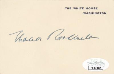 Lot #115 Eleanor Roosevelt Signed White House Card
