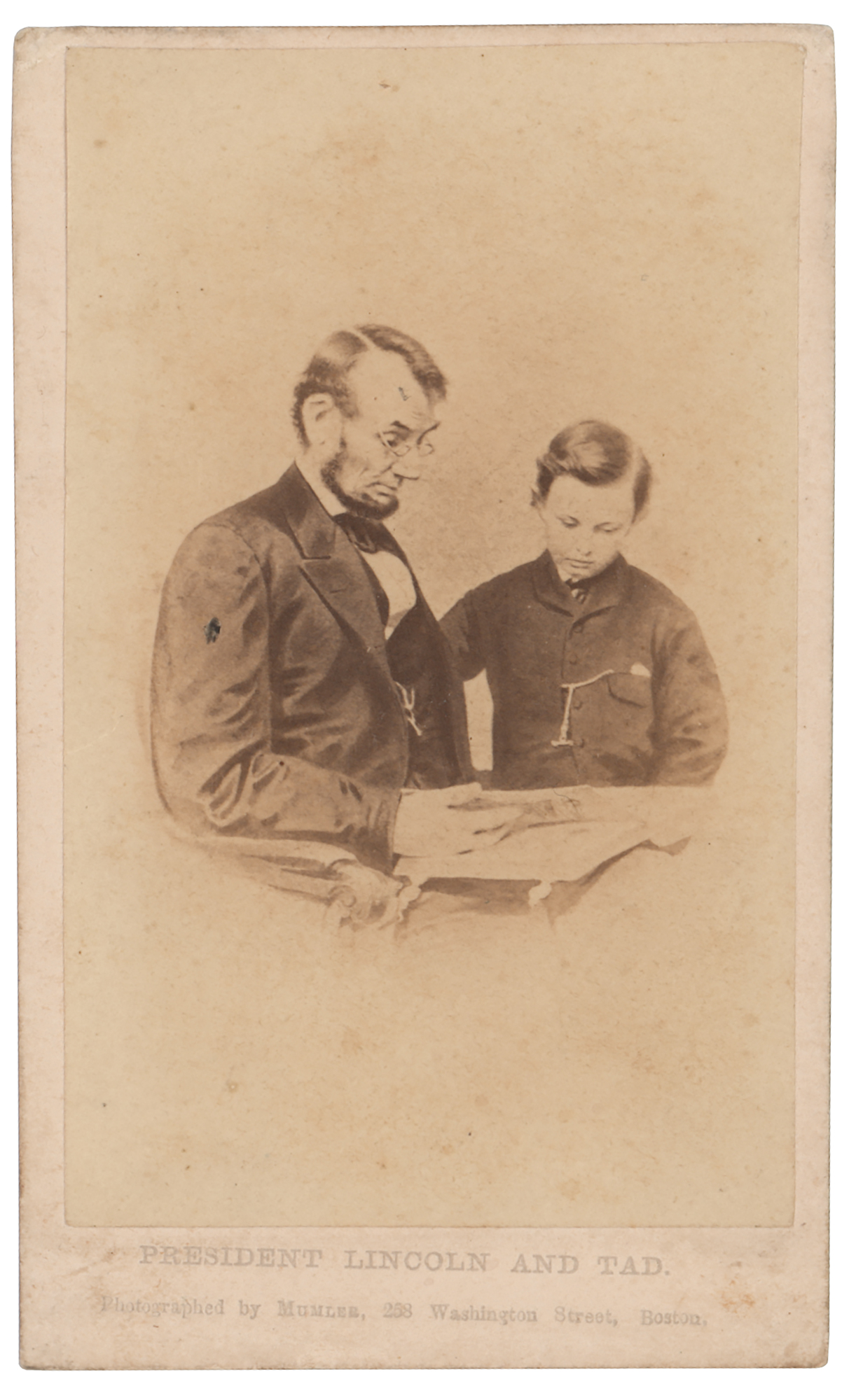 Lot #101 Abraham Lincoln and Tad Lincoln Carte-de-Visite