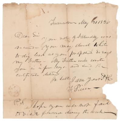 Lot #109 Franklin Pierce Autograph Letter Signed