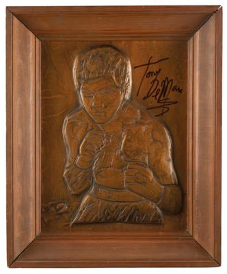 Lot #876 Tony DeMarco's Personally Owned and Worn Boxing Gloves with (4) Additional Signed Items - Image 6
