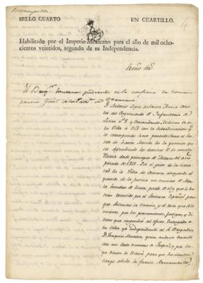 Lot #183 Antonio Lopez de Santa Anna Letter Signed - Image 1