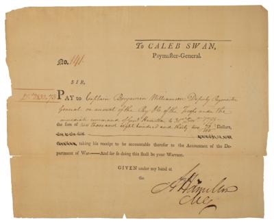 Lot #147 Alexander Hamilton Document Signed as