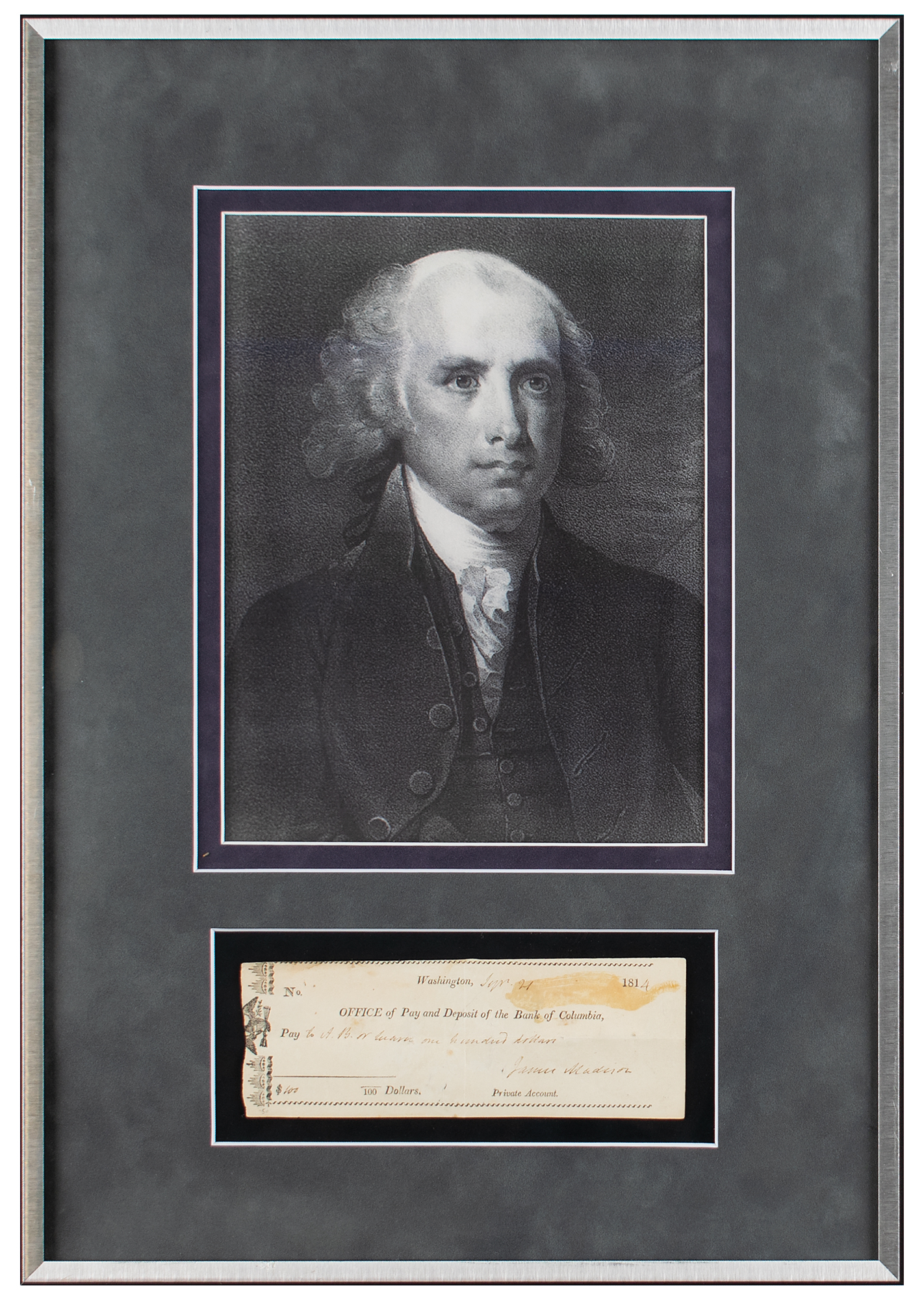 Lot #11 James Madison Signed Check as President