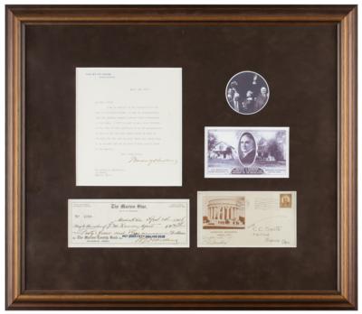 Lot #38 Warren G. Harding Typed Letter Signed as President and Signed Check