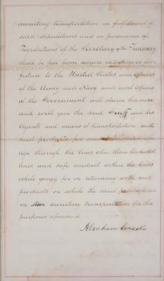 Lot #26 Abraham Lincoln Document Signed as President - Image 2