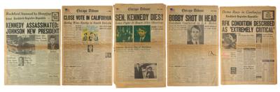 Lot #94 John and Robert Kennedy Assassination (5) Newspapers - Image 1