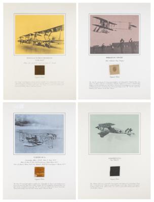 Lot #381 Aviation: First Flights (4) Smithsonian Relic Fabric Displays