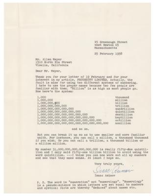 Lot #484 Isaac Asimov Typed Letter Signed