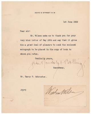 Lot #126 Woodrow Wilson Signature