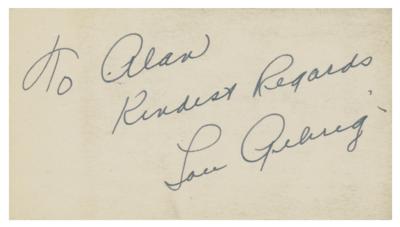 Lot #832 Lou Gehrig Signature
