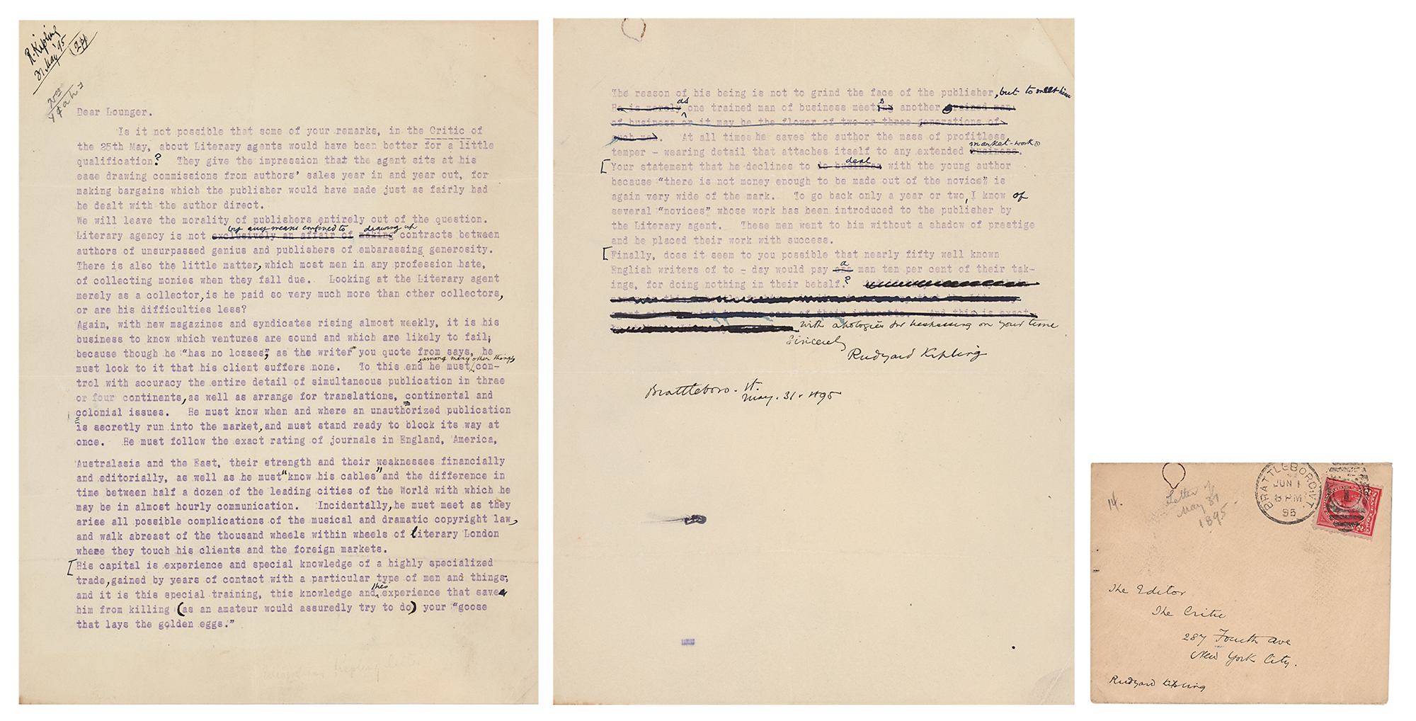 Lot #473 Rudyard Kipling Typed Letter Signed
