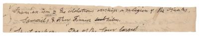 Lot #481 Noah Webster Handwritten Dictionary Fragment
