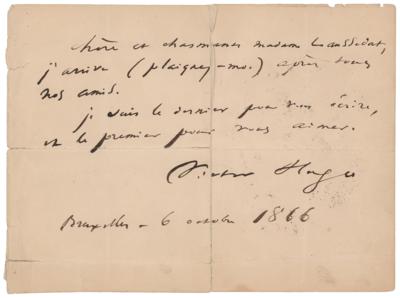 Lot #509 Victor Hugo Autograph Letter Signed
