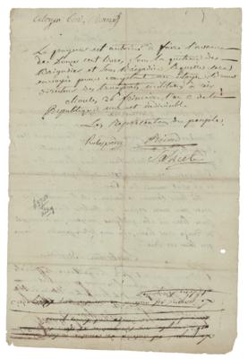 Lot #182 Maximilien Robespierre Document Signed - Image 2