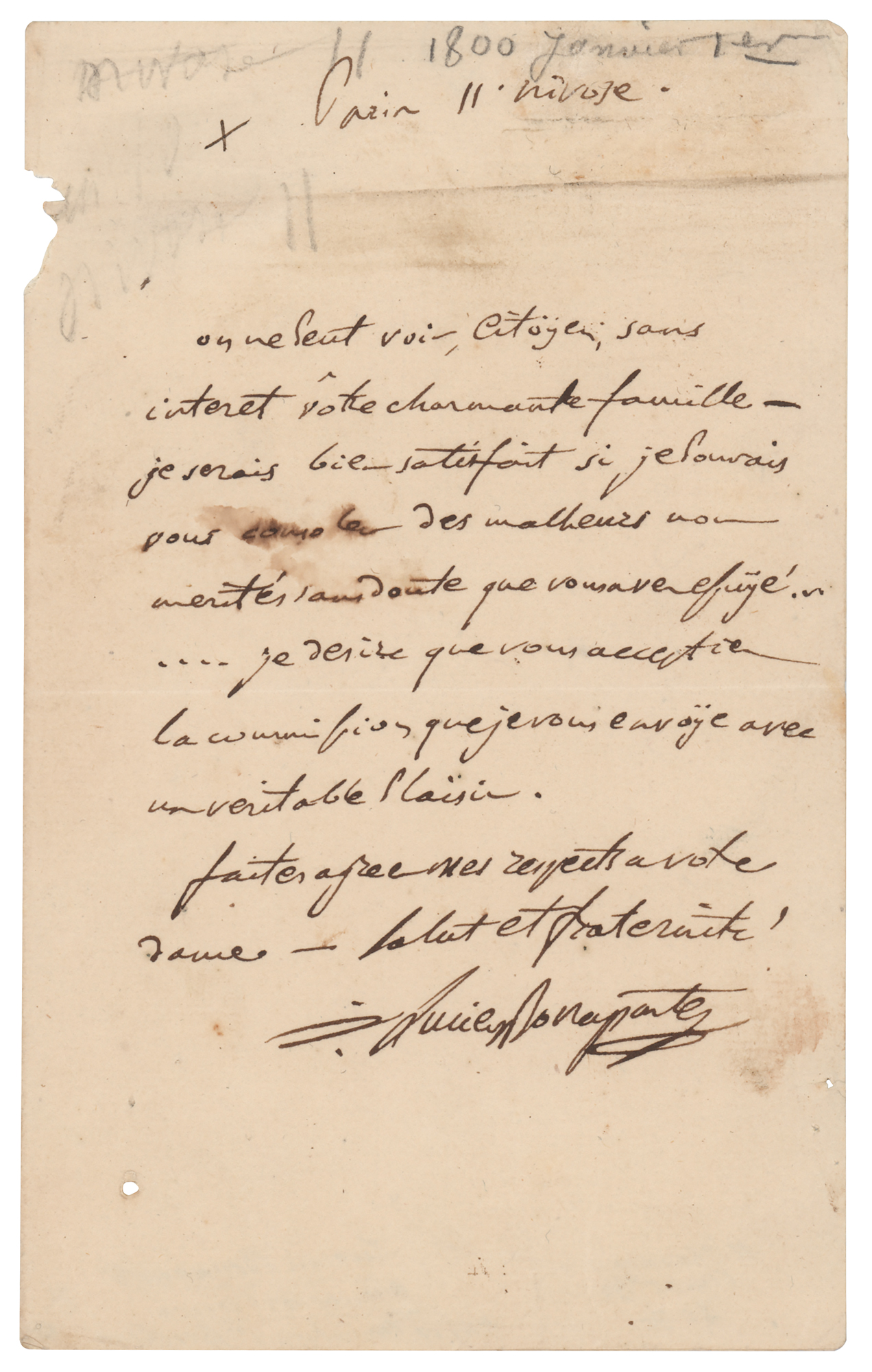Lot #220 Lucien Bonaparte Autograph Letter Signed