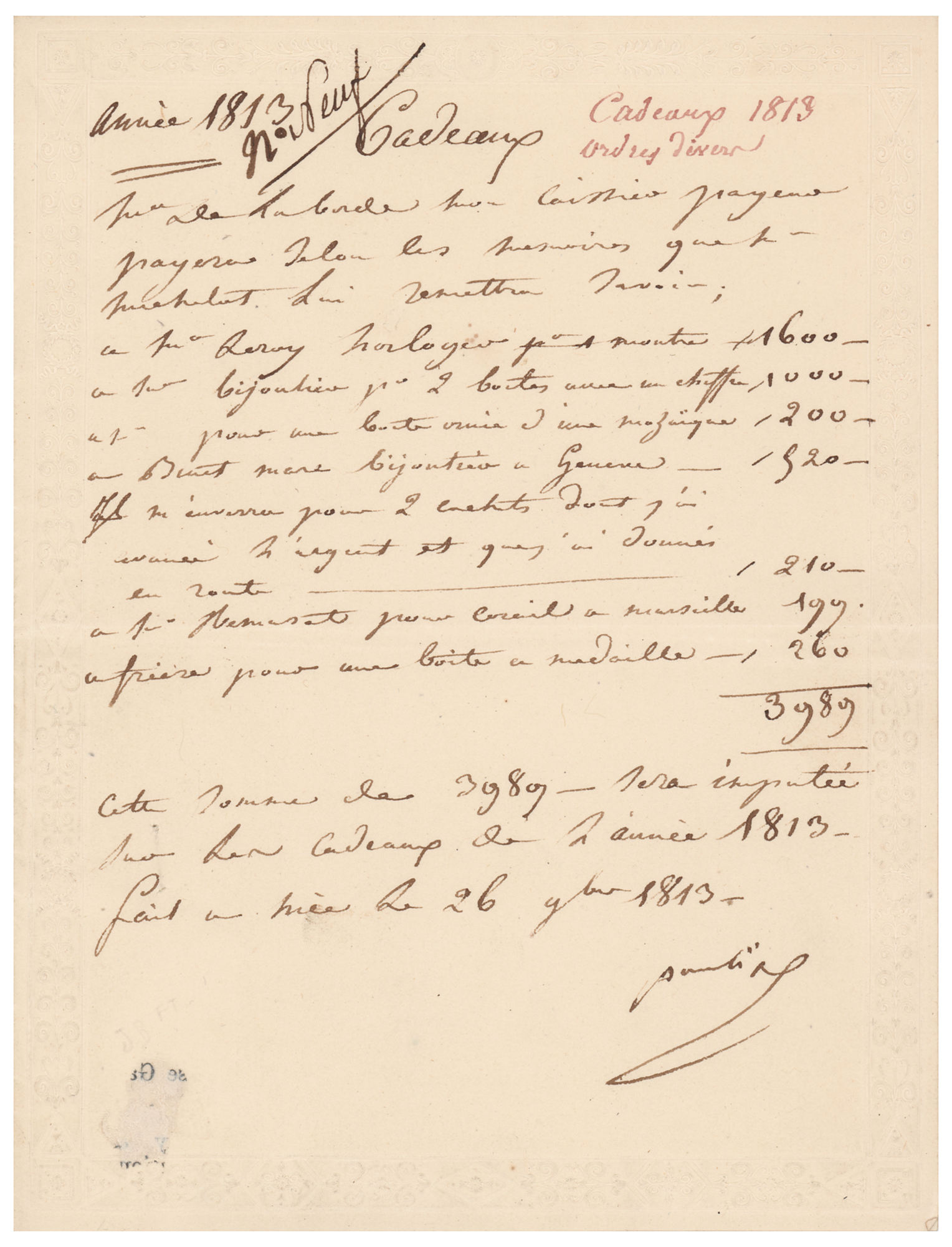 Lot #221 Pauline Bonaparte Autograph Letter Signed