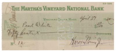 Lot #823 Pearl White Signed Check - Image 2