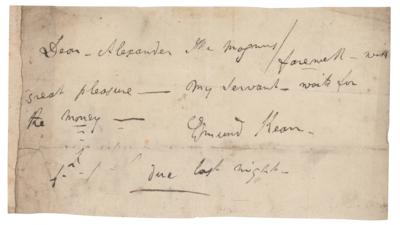 Lot #763 Edmund Kean Autograph Letter Signed