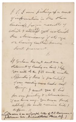 Lot #152 P. T. Barnum Autograph Letter Signed - Image 3