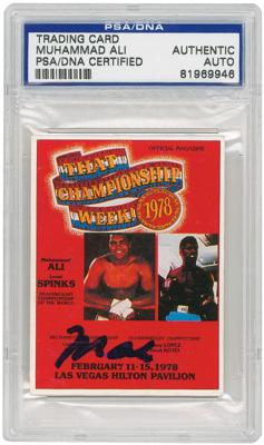 Lot #841 Muhammad Ali Signed Trading Card