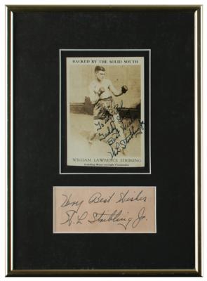 Lot #905 Young Stribling Signature and Signed Photograph
