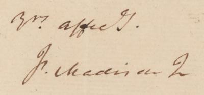 Lot #10 James Madison Autograph Letter Signed to Thomas Jefferson - Image 2