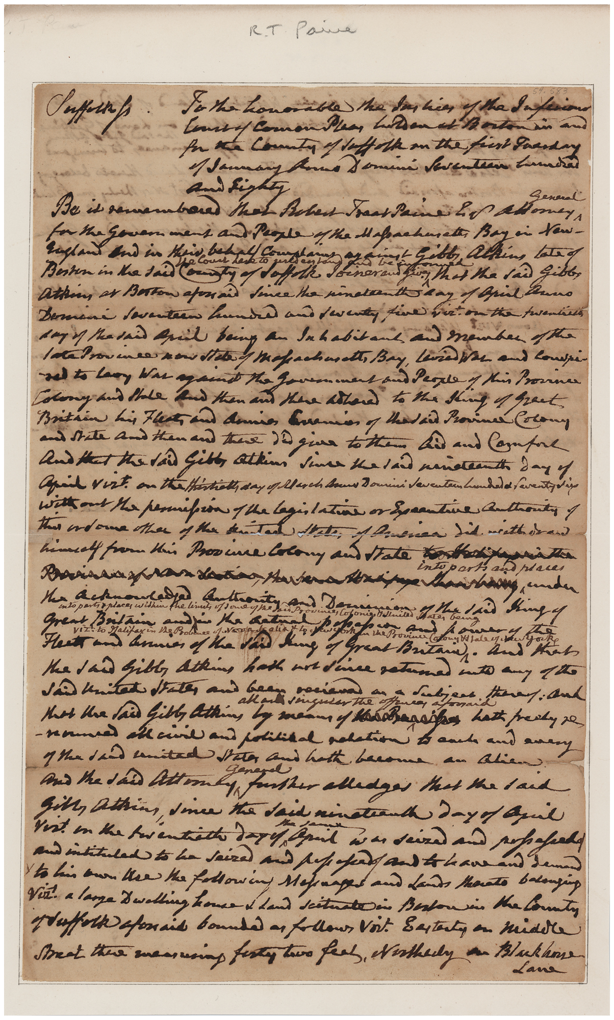 Lot #138 Robert Treat Paine Autograph Document Signed