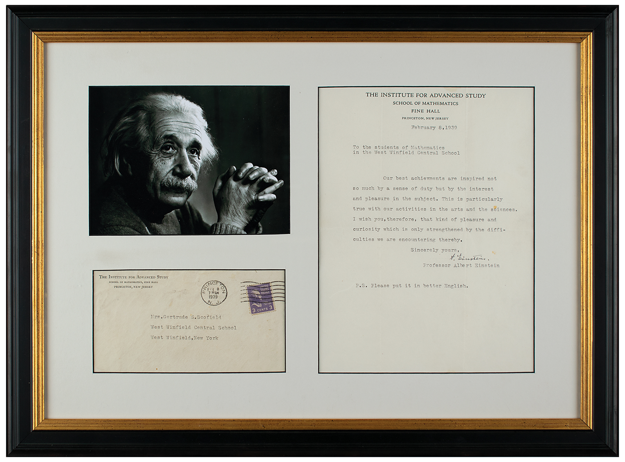 Lot #159 Albert Einstein Typed Letter Signed
