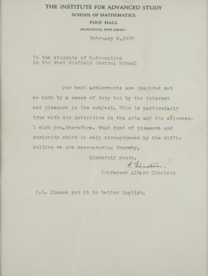 Lot #159 Albert Einstein Typed Letter Signed - Image 3