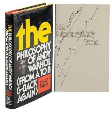 Lot #455 Andy Warhol Signed Book