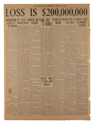 Lot #144 1906 San Francisco Earthquake Newspaper - Image 3