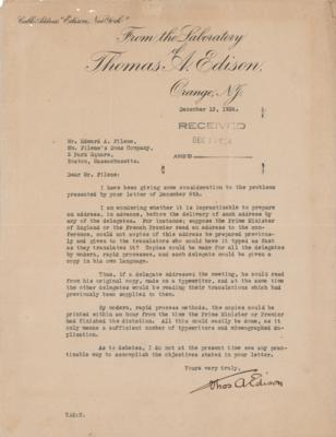 Lot #155 Thomas Edison Typed Letter Signed - Image 1