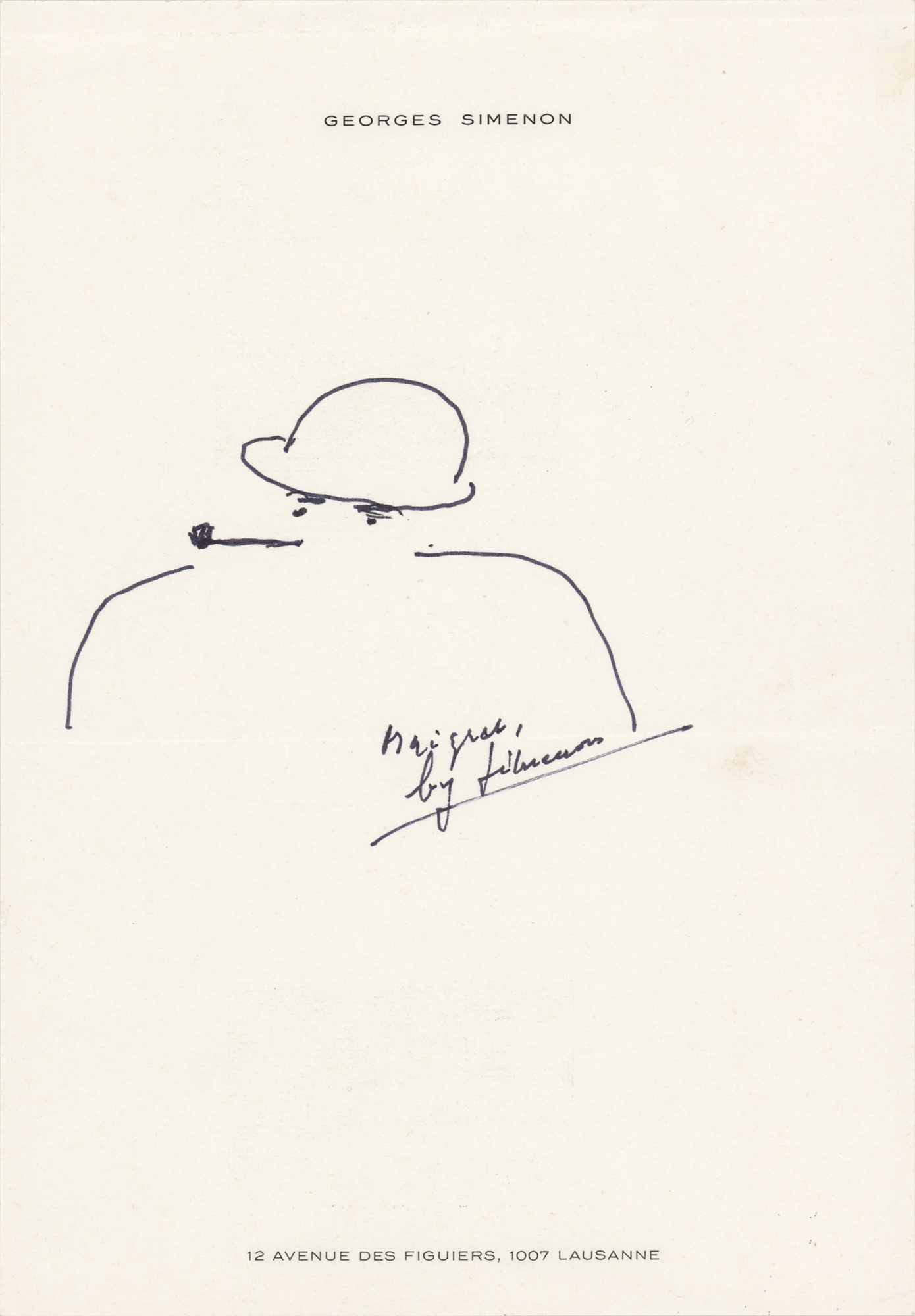 Lot #533 Georges Simenon Original Sketch
