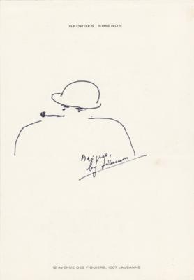 Lot #533 Georges Simenon Original Sketch