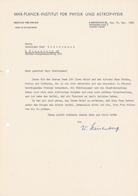 Lot #162 Werner Heisenberg Typed Letter Signed