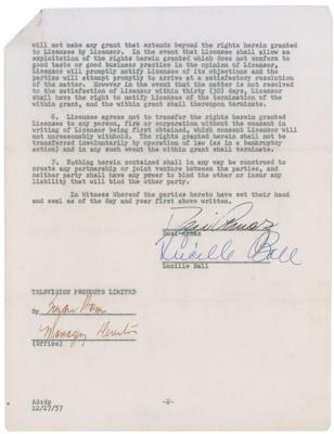 Lot #714 Lucille Ball and Desi Arnaz Document Signed - Image 2