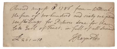 Lot #422 Joshua Reynolds Autograph Document Signed - Image 1