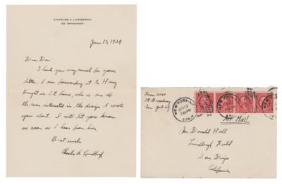 Lot #378 Charles Lindbergh Autograph Letter Signed