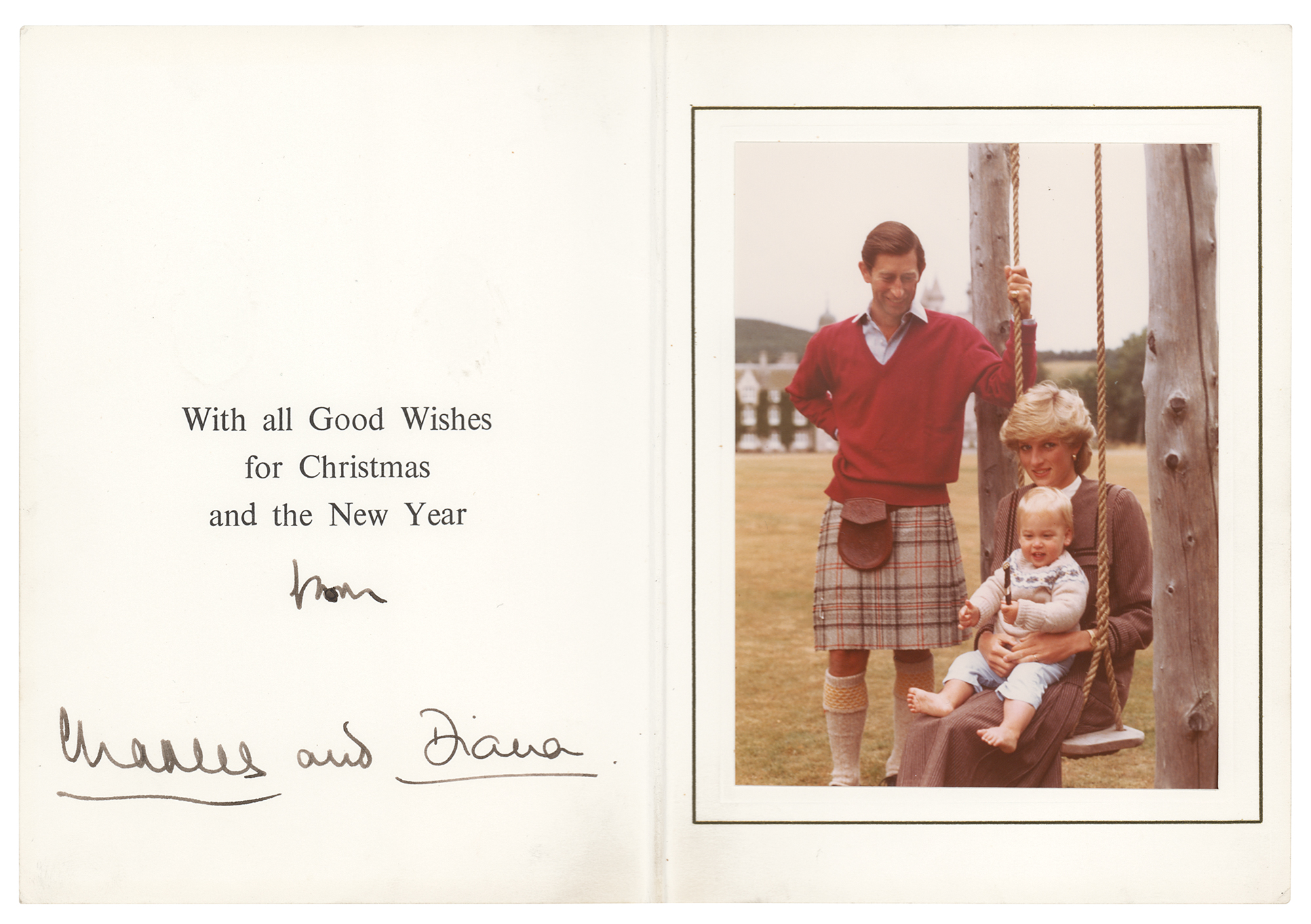 Lot #192 Princess Diana and Prince Charles Signed Christmas Card