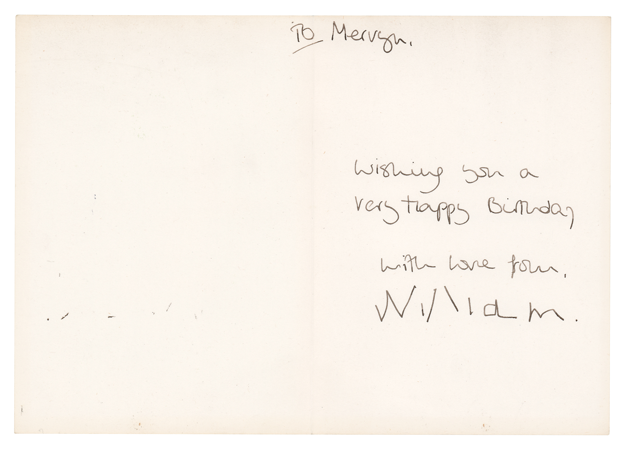 Lot #190 Prince William and Princess Diana Signed Card